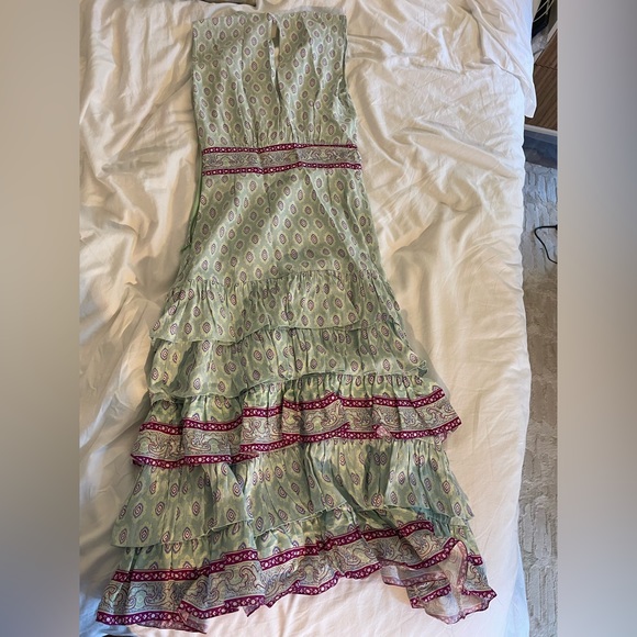 SANDRO Paris jacquard print ruffle midi dress - Picture 2 of 8